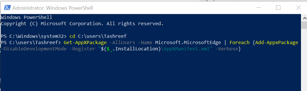 PowerShell Install Microsoft Edge Something went wrong with your extension