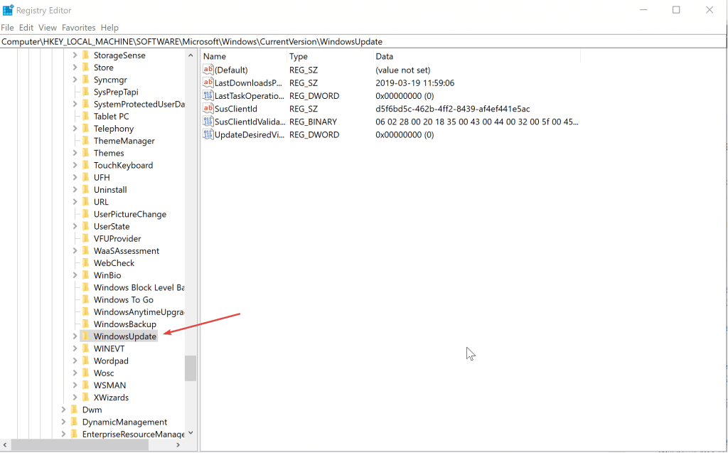 windowsupdate registry Windows was unable to locate boot wim