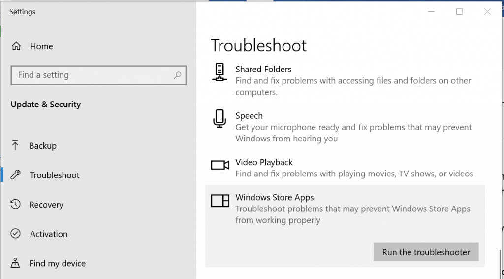 Windows Store Apps Troubleshoot something went wrong camera error
