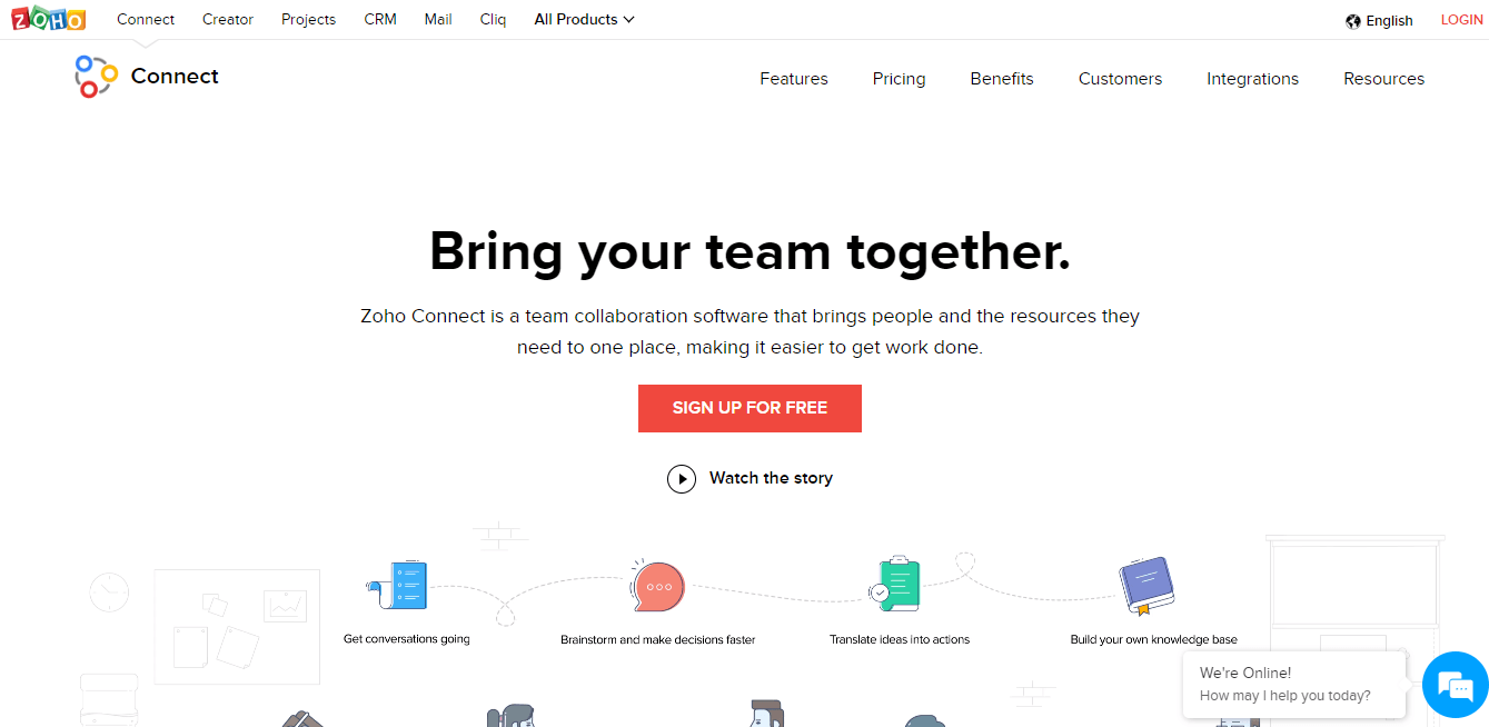 Zoho Connect - cloud collaboration software