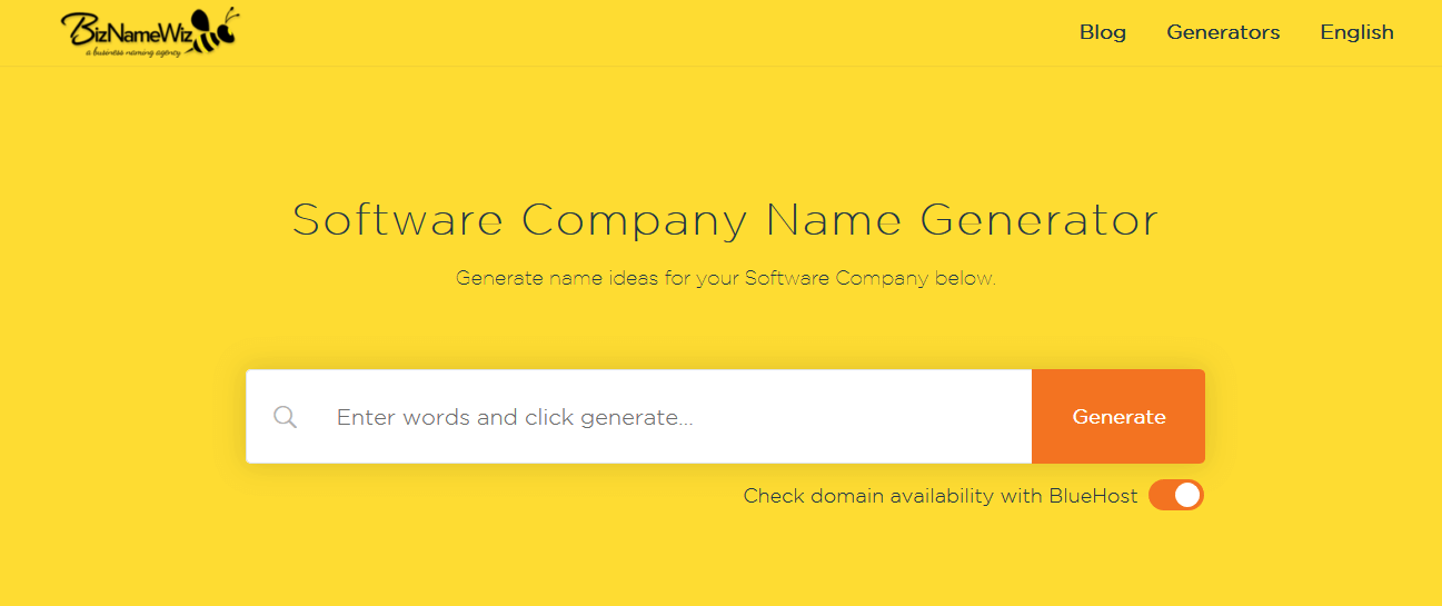 BizNameWiz software name generator