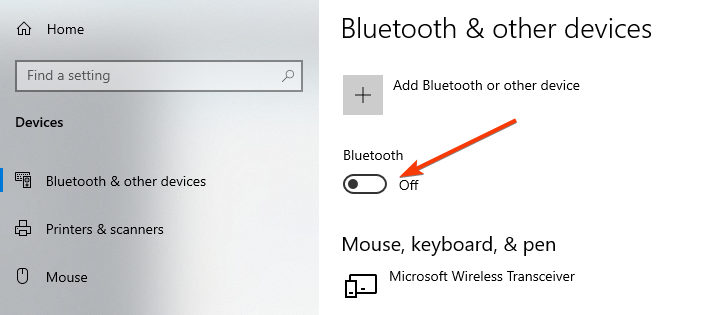 disable Bluetooth