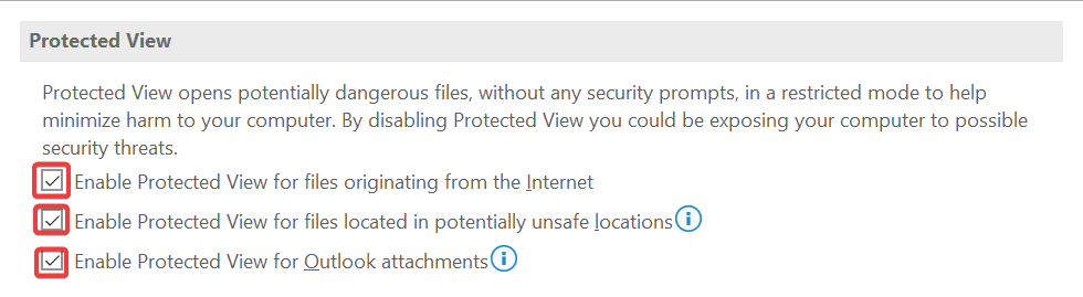 disable protected view microsoft excel