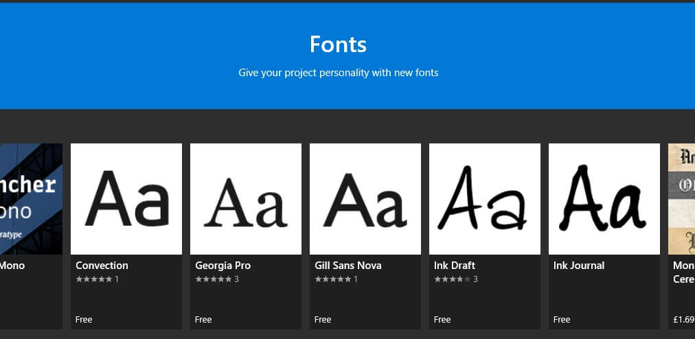 windows 10 fonts