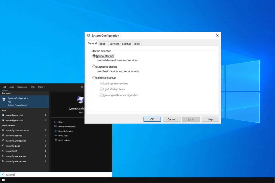 how to open msconfig in windows 10