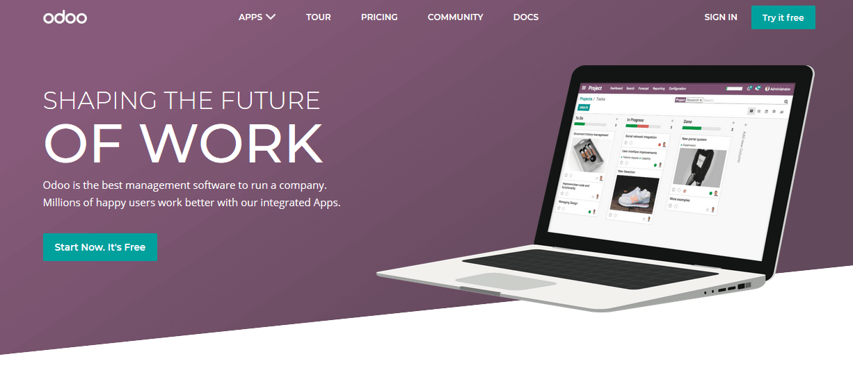 Odoo software that manages back office
