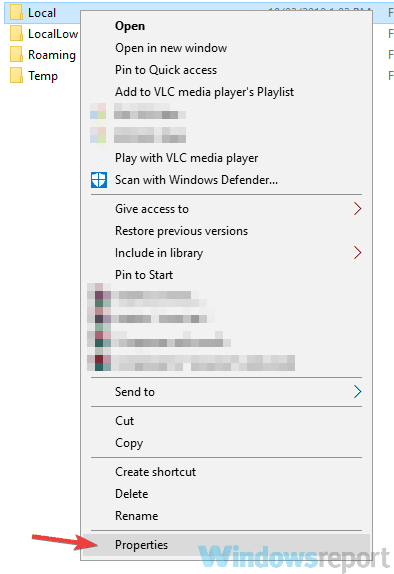 local folder Windows was unable to create