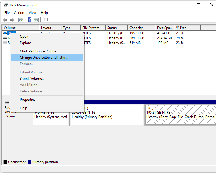Windows cannot access the disk change drive letter