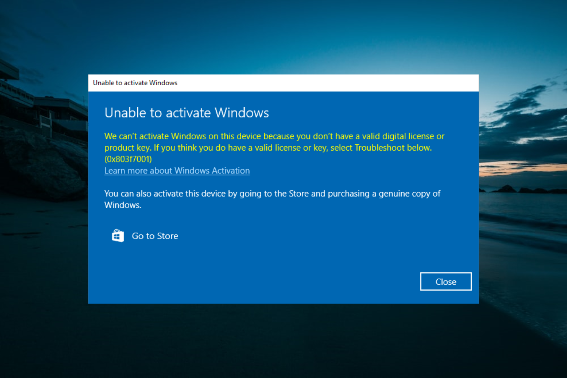 Fix: Windows 10 Activation Error 0x803f7001 [5 Quick Ways]