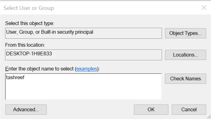 GPSvc Change permission owner Advanced - Change owner link- check name The group policy client service failed the logon 