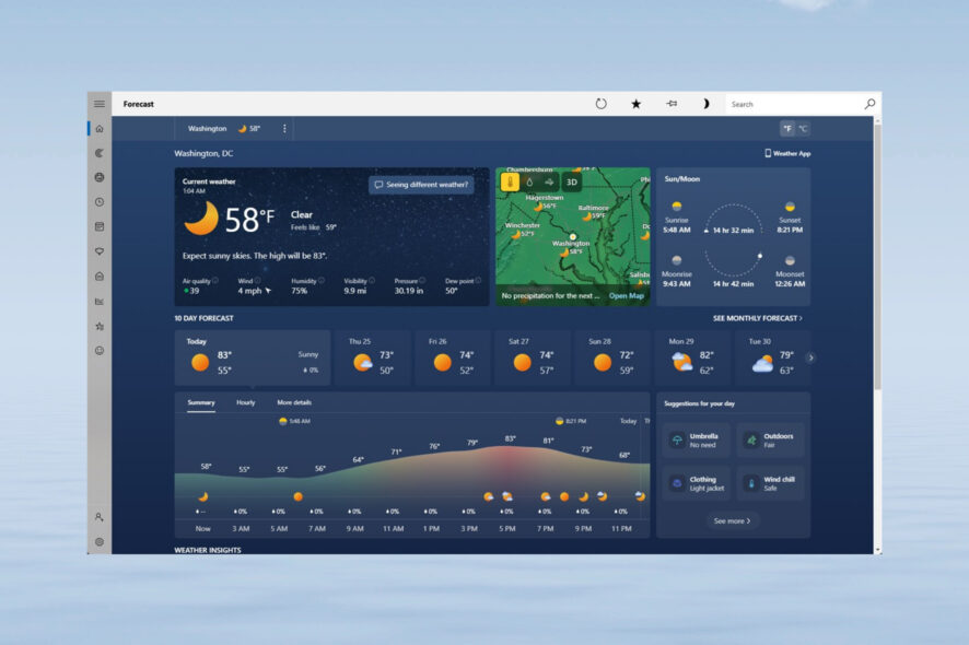 How to fix the MSN Weather app