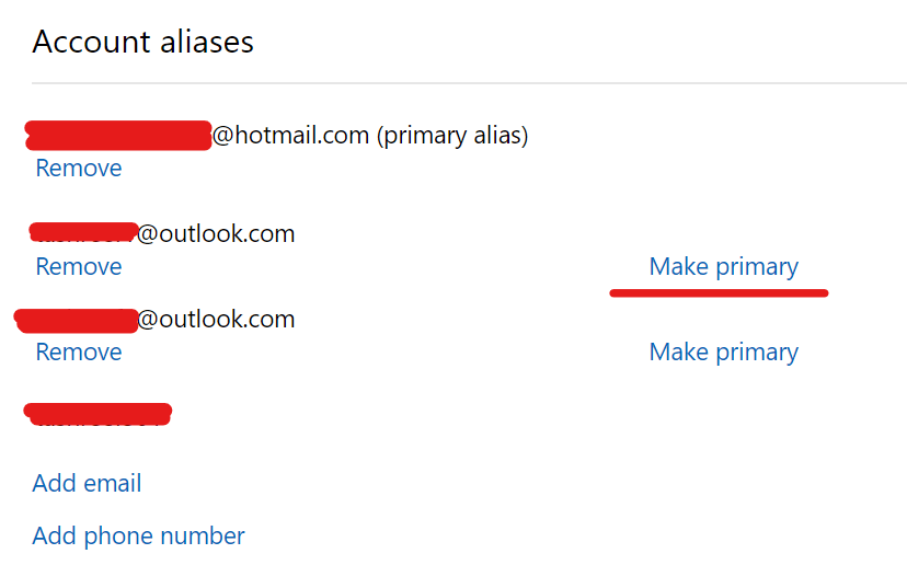 Make Alias Primary Outlook something went wrong Office 365 error