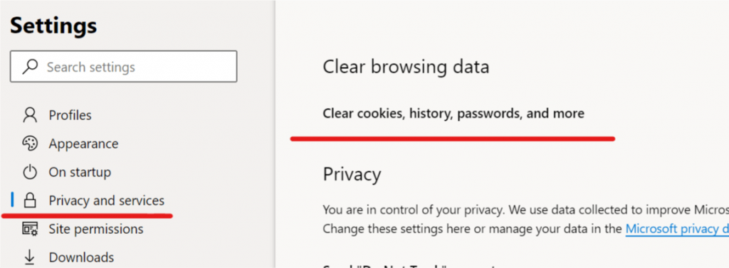 Microsoft Edge Chromium - Privacy and services