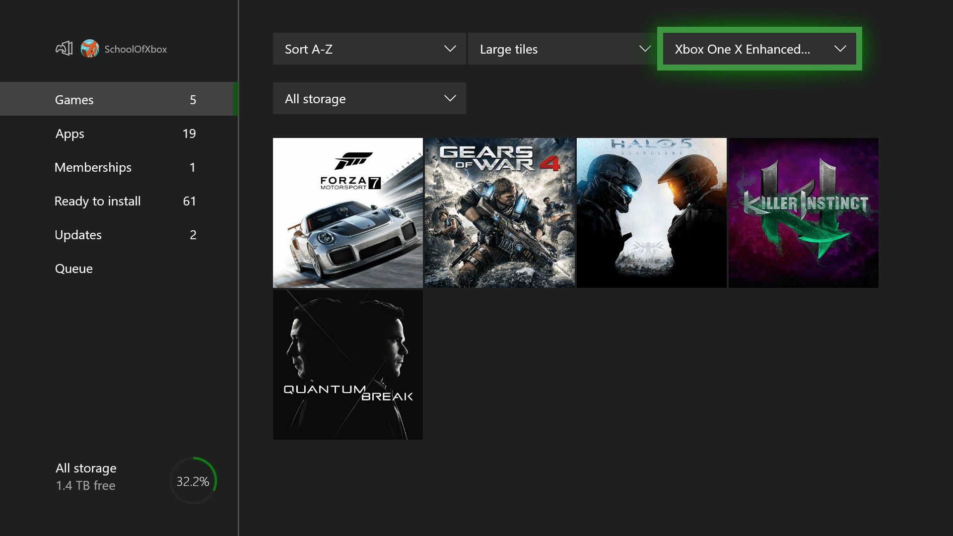 My Games & Apps xbox one