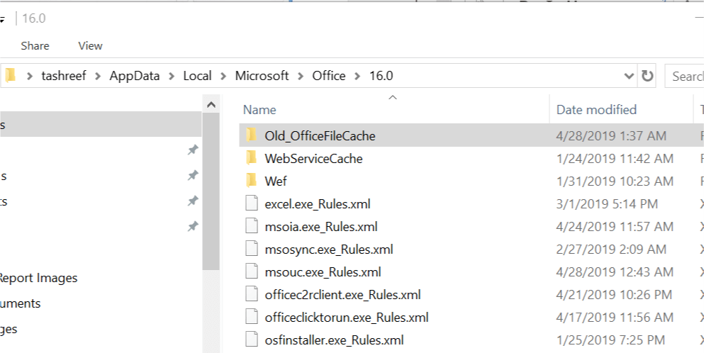 Office Upload Center - OLDfileCache An error occurred when accessing the Office Document Cache 