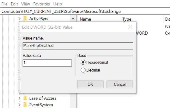 value data something went wrong outlook