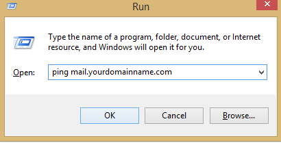 ping run window AOL will not accept delivery of this message