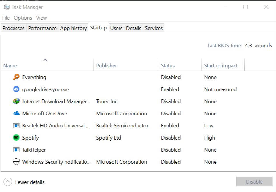 Services tab Task Manager The specified user does not have a valid profile