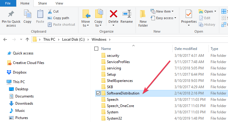 windows 10 SoftwareDistribution folder