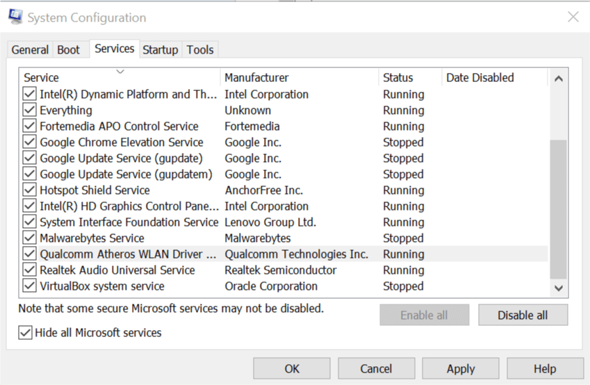 System configuration Windows can't find certificate