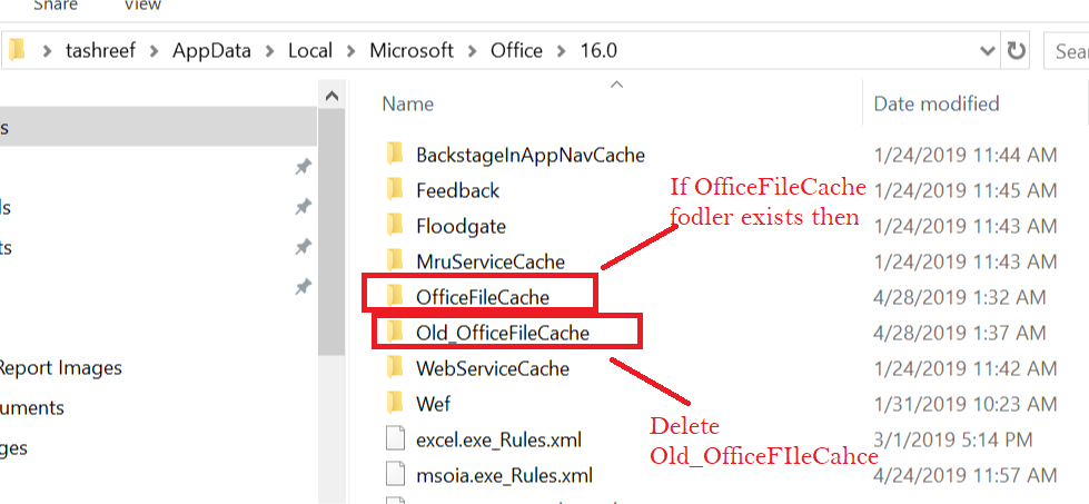 Upload Center - OldFileCache Delete An error occurred when accessing the Office Document Cache 