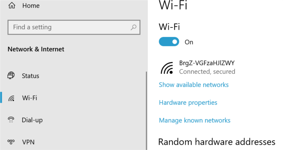 WiFi - Manager Known Networks