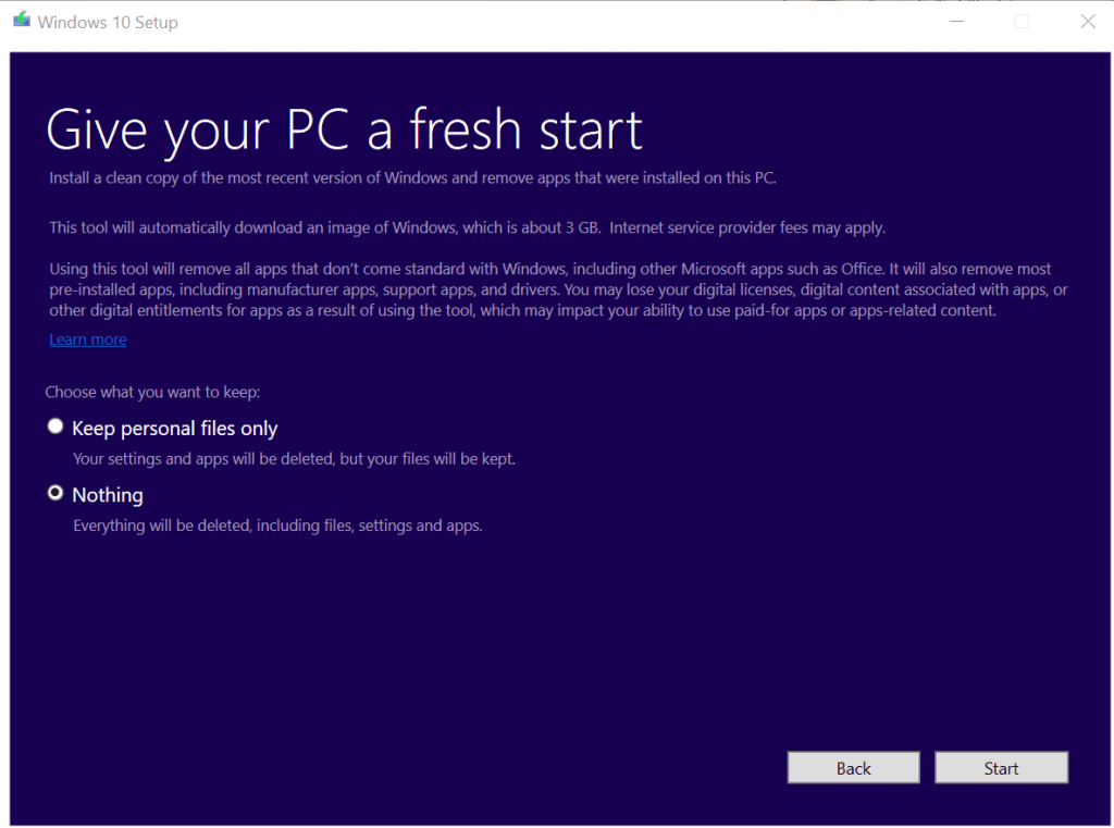 Windows 10 - Fresh - Clean Install tool