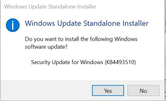 Windows Standalone Installer - Do you want to install update