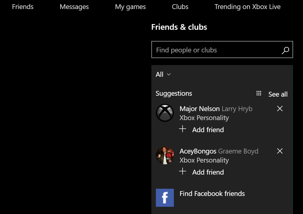 Xbox Online Add friends