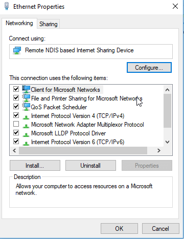 file and printer sharing for Microsoft networks can't access shared folder
