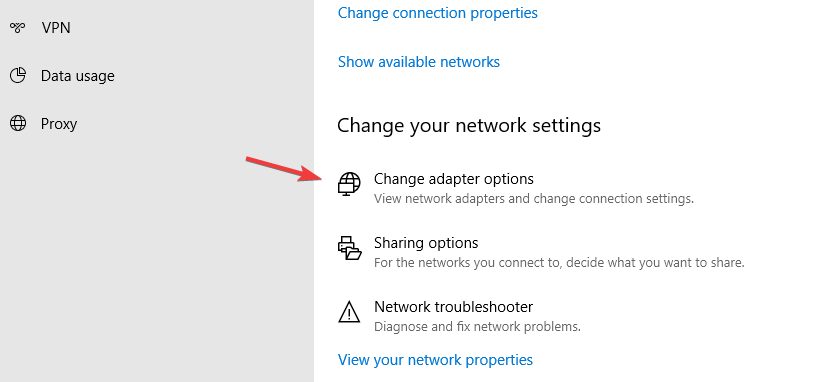 change adapter options Active directory domain services currently unavailable 