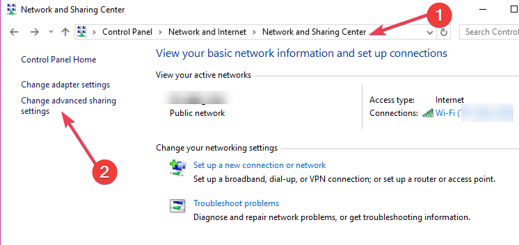 change advanced sharing settings control panel your connection is not private windows 10