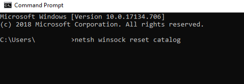 netsh int ip reset reset.log An error occurred while generating the report
