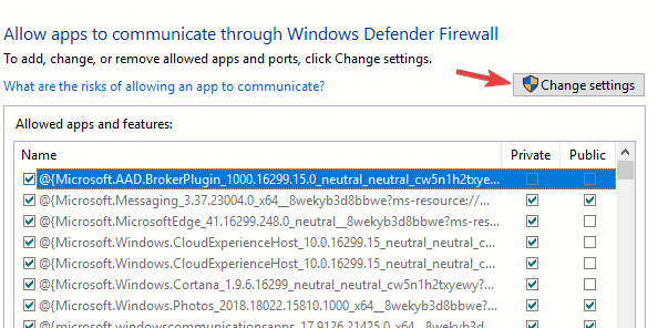 change firewall settings error 0x8000000b