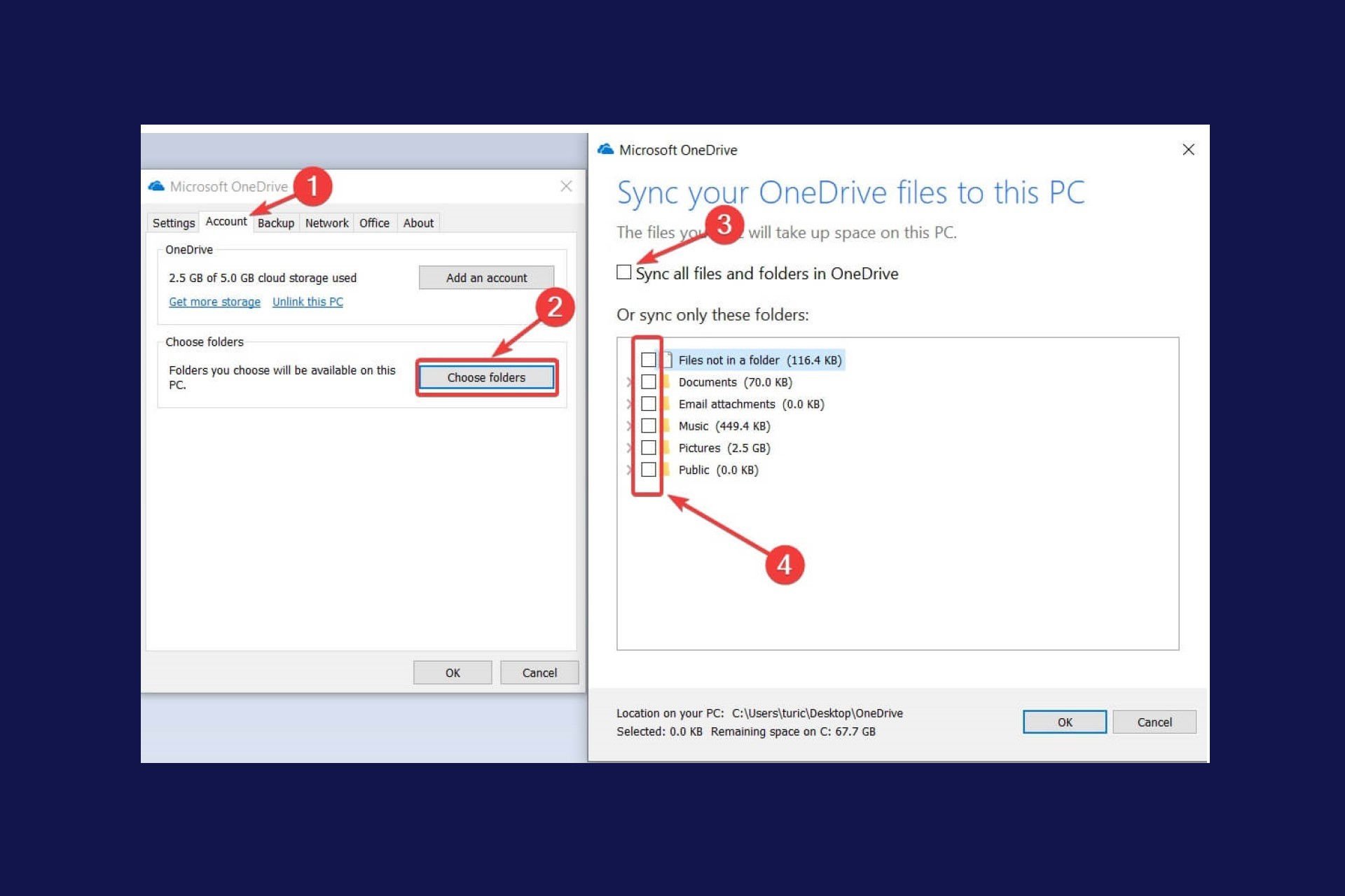 how to unsync onedrive from pc