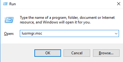 lusrmgr.msc user account expired windows 10