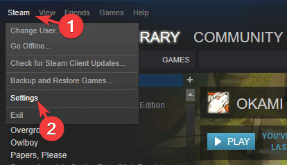 steam settings Missing file privileges