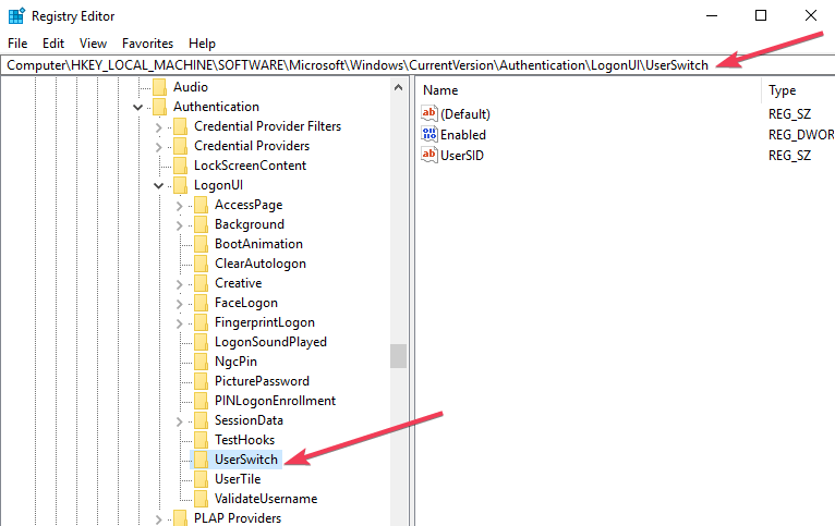 regedit logonui windows 10 Windows 10 automatically logs in the last user