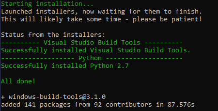 install build tools windows can't find python executable
