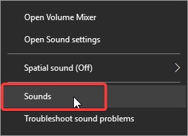 sounds settings windows 10