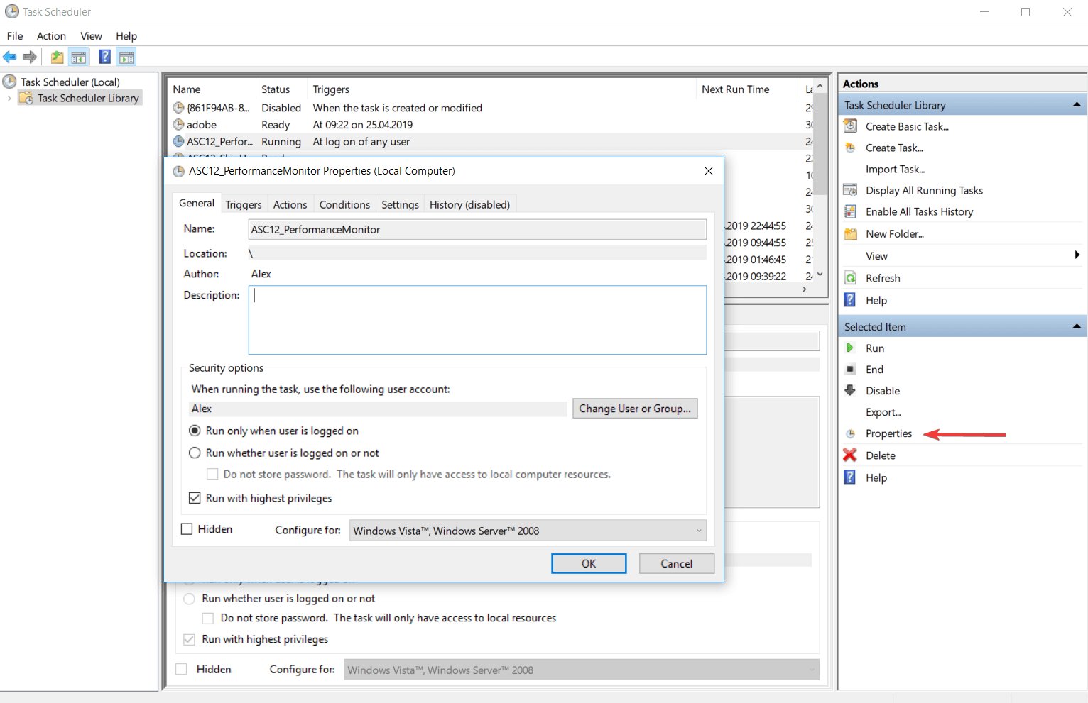 TaskSchedulerView 1.74 instal the new version for windows