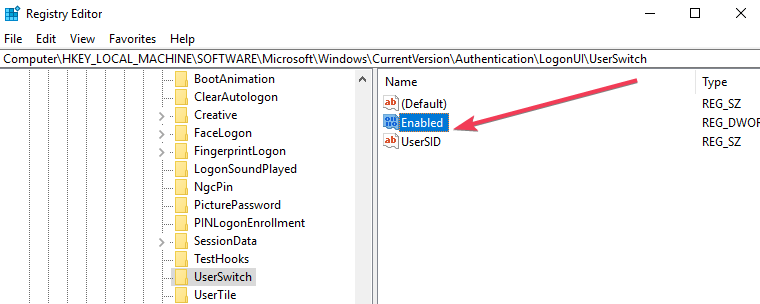 userswitch enabled regedit windows 10 Windows 10 automatically logs in the last user