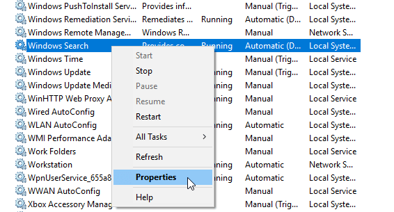 windows search properties Enumerating user sessions to generate filter pools failed