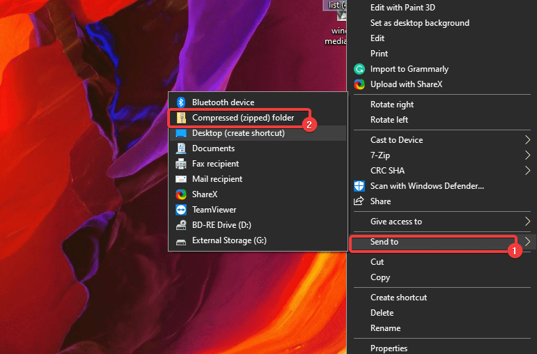  zip files with Windows 10