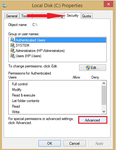 security tab advanced all documents are read only