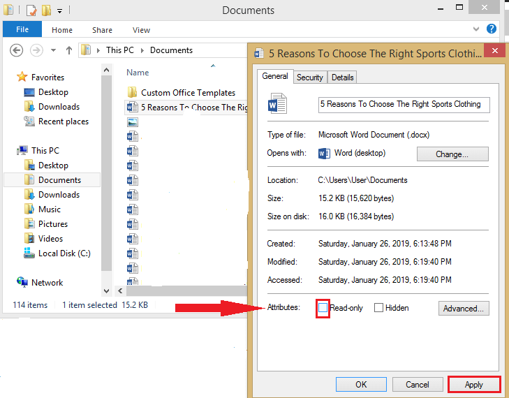 disable read only properties window  all documents are read only