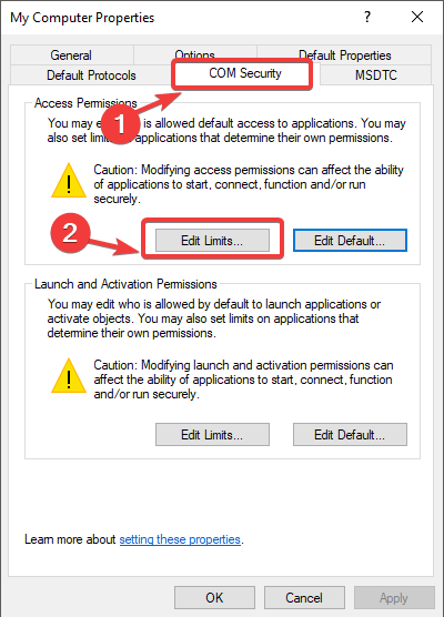 edit limits my computer component services