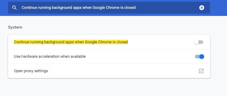 disable background apps when chrome is closed