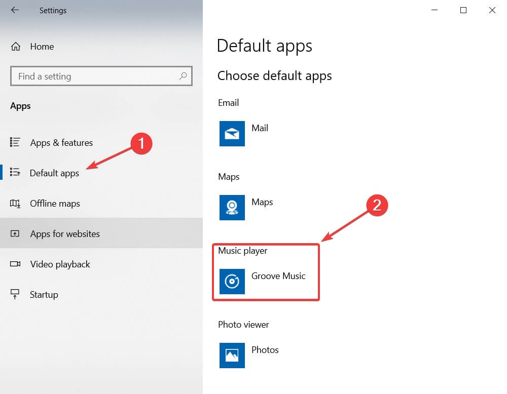 windows 10 default app media key fix