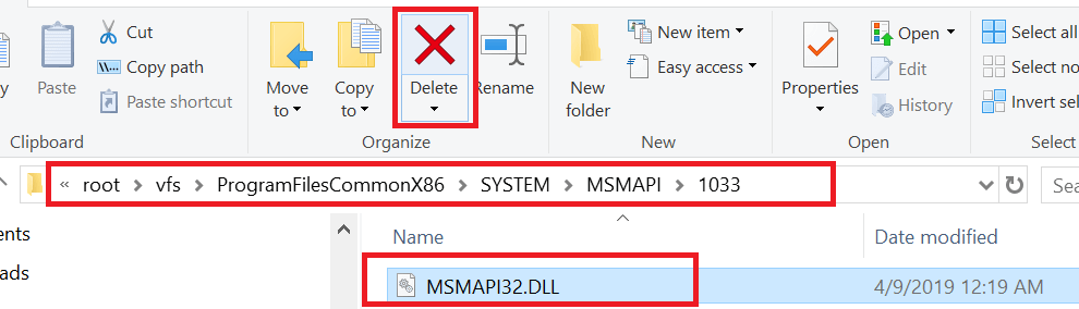 Delete MSMAPI32 _dll delete
